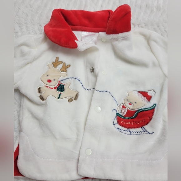 Infant Christmas velour outfit - Picture 4 of 11